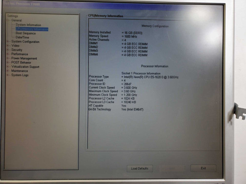 Dell Precision T3600 Xeon E5-1620 0 @3.6GHz 16GB RAM Quadro 600 PERC H310 )
