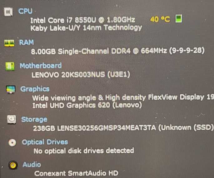 Lenovo ThinkPad E580 i7-8550U 1.8GHz 8GB RAM 256GB SSD 15.6\\" $