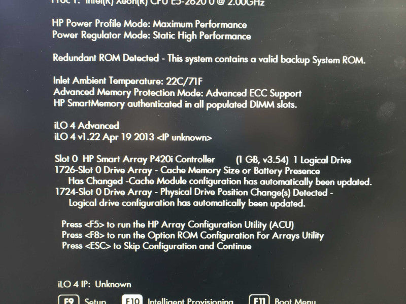 HP ProLiant DL360P E5-2620@2GHz 8GB ECC DDR3 P420i Controller 2.4TB SAS HDD [