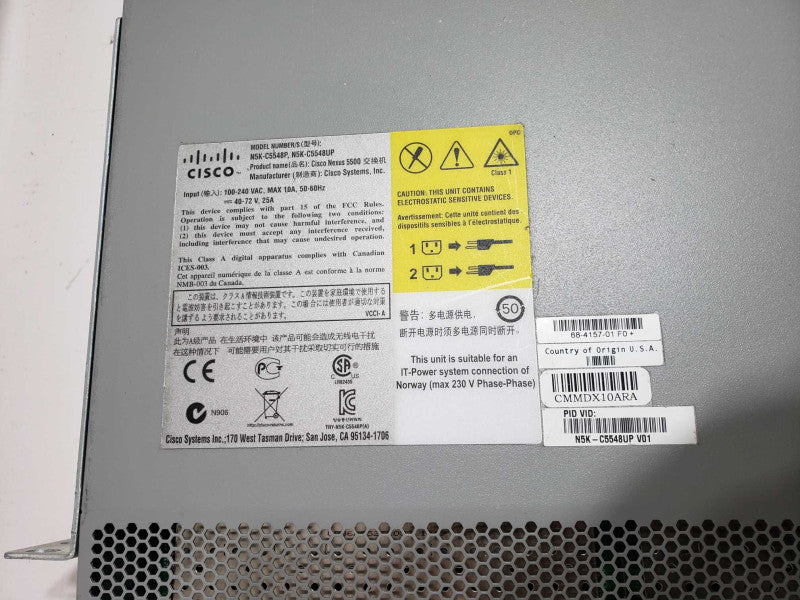 Cisco N5K-C5548P N5K-C5548UP Nexus 5500 32 SFP+ 10Gb Fiber Switch  [