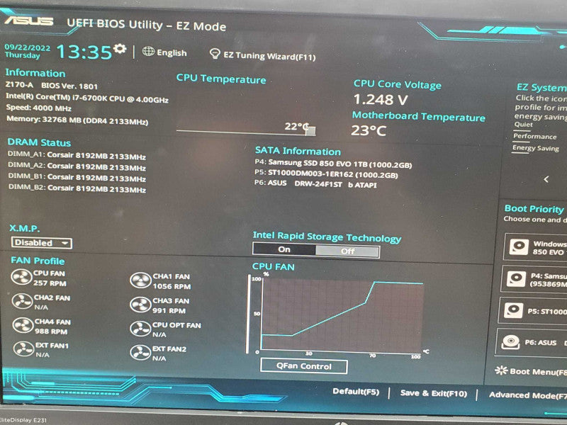Custom PC ASUS 170-A i7-6700K 4.0GHz 32GB DDR4 2x 1TB HDD |