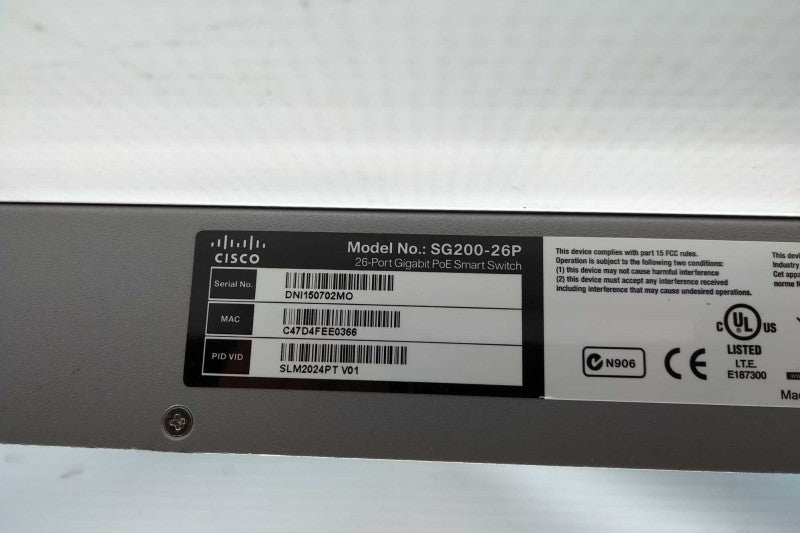 CISCO SG200-26P gigabit PoE Switch  #