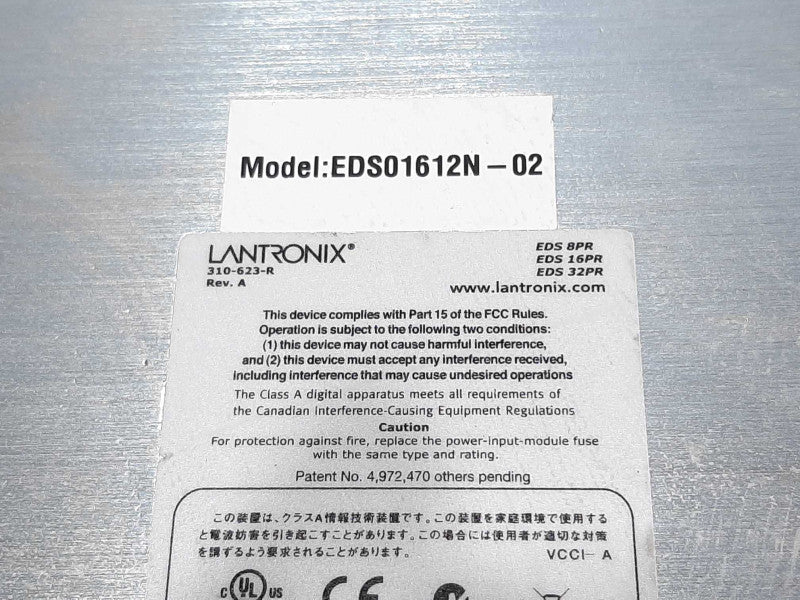 Lantronix EDS16PR 16-Port Secure Device Server EDS01612N-02 +