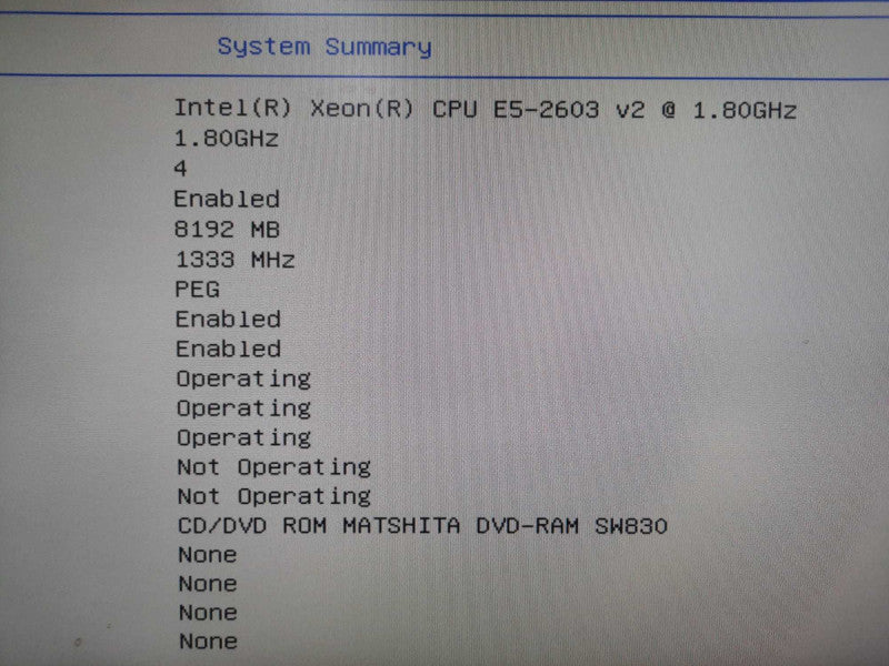 Lenovo S30 Workstation E5-2603v2 1.8GHz/8GB DDR3, No RAID / HDDs ~