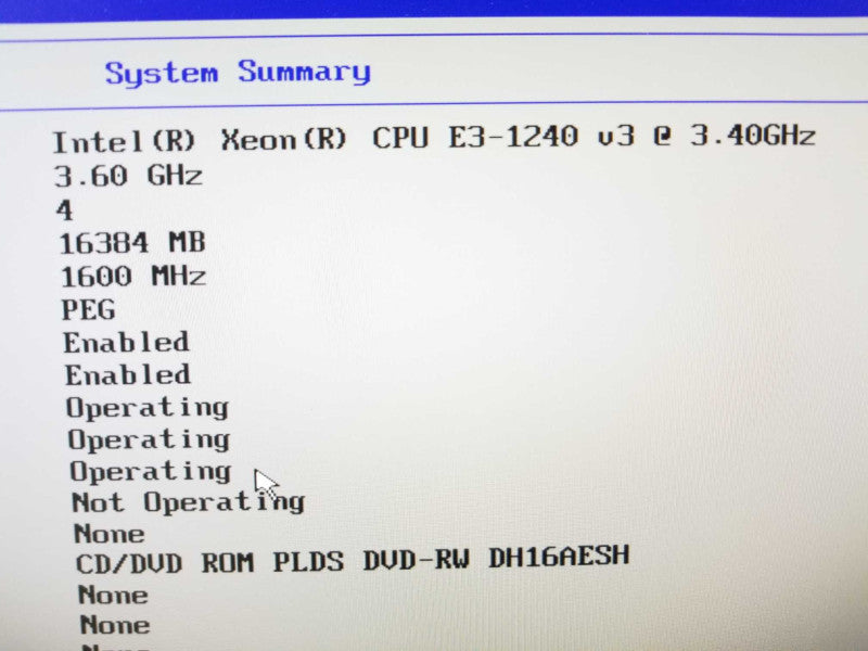 Lenovo ThinkStation E32 Xeon E3-1240 v3 3.40GHz QC/16GB, NO HDDs ~