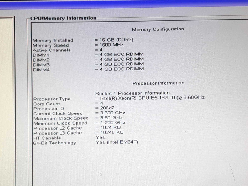 Dell Precision T3600 WS Xeon E5-1620 @ 3.6GHz 16GB RAM - No HDD +