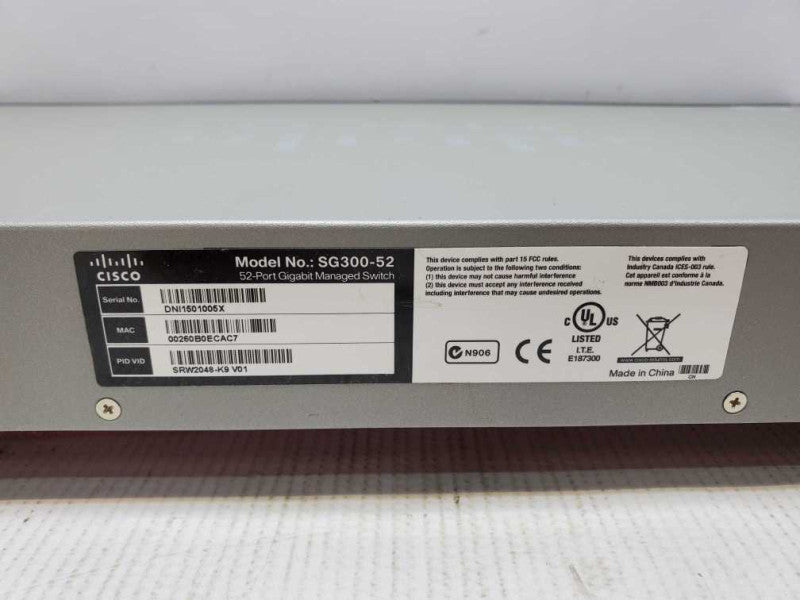 Cisco SG300-52 52-Port Gigabit Managed Switch [