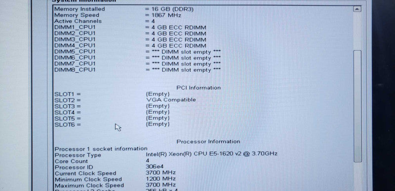 Dell Precision T3610 Xeon E5-1620v3@3.5GHz 16GB ECC DDR3 Quadro K620 No HDD [