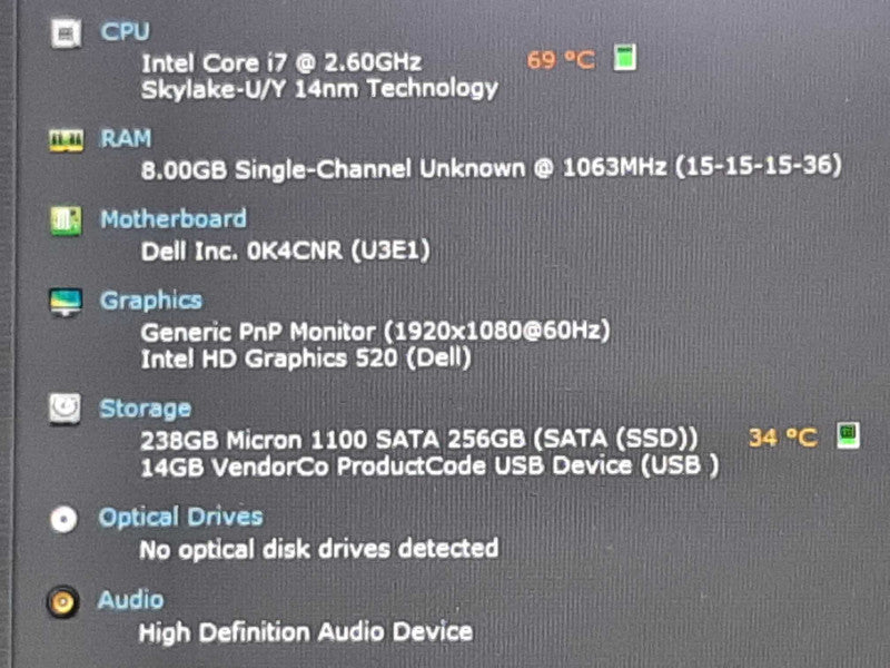 Dell Latitude E7270 i7-6600U @ 2.60GHz 8GB RAM 256GB SSD +