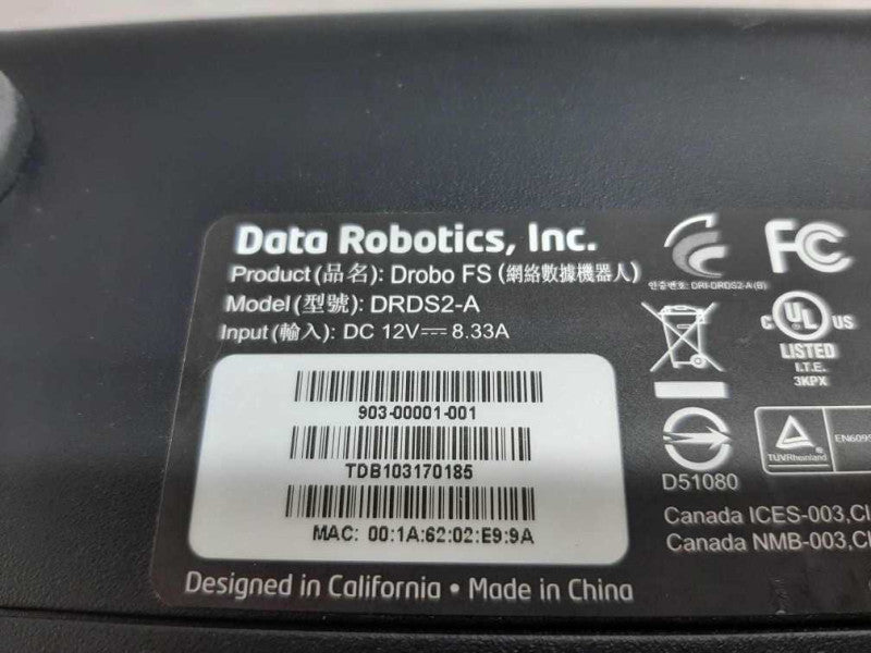 Drobo FS DRDS2-A Storage Array 4x 2TB HDDs, FACTORY RESET ~ ~