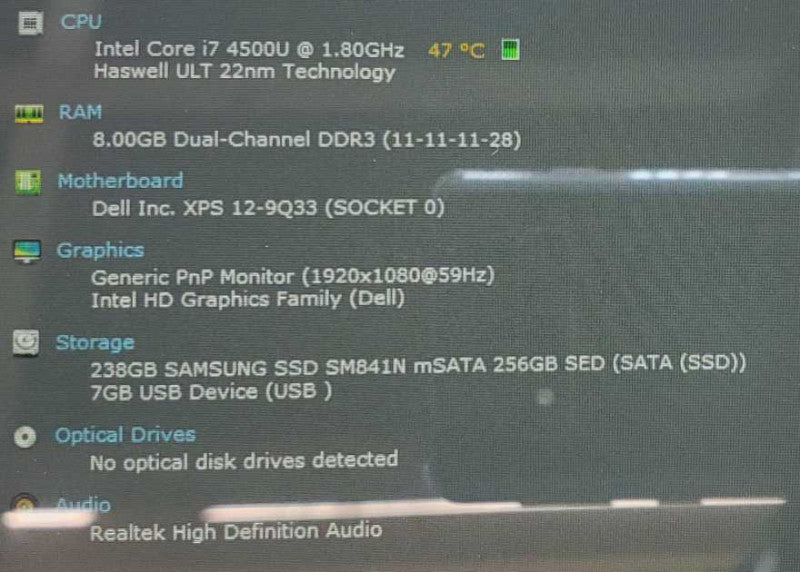 Dell P20S Core i7-4500U @ 1.8 GHz 8GB Ram 250GB SSD Laptop/Tablet TouchScreen (