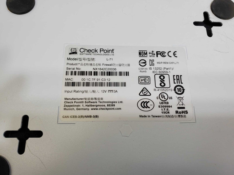 Check Point Router/Firewall L-71 w/ Power Adapter_ factory reset )
