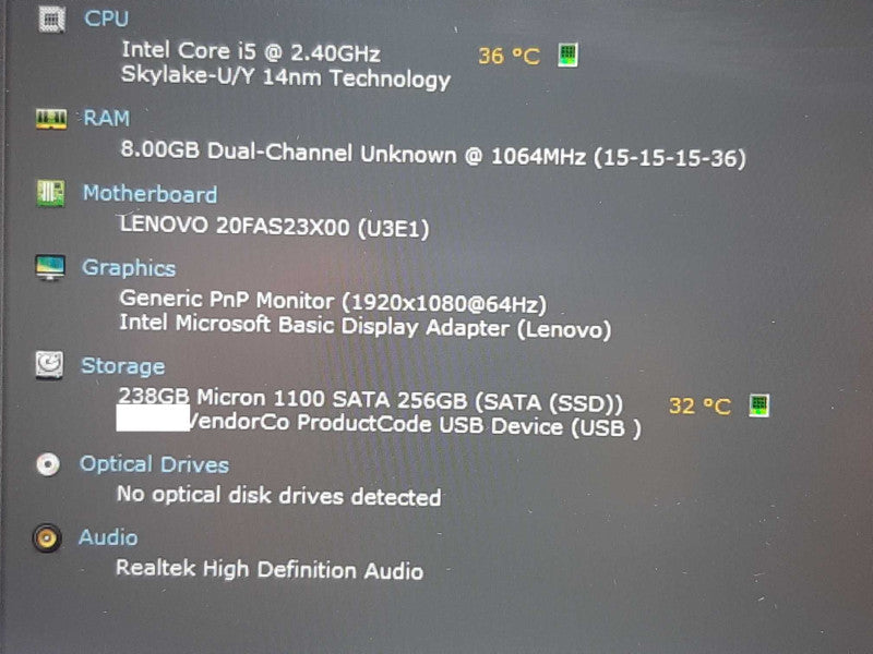 Lenovo T460s i6-6300U @ 2.4GHz 8GB RAM 256GB SSD  +