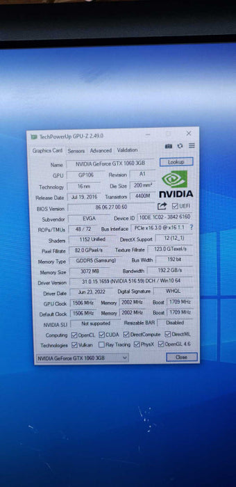 EVGA 03G-P4-6160-KR GeForce GTX 1060 3GB GDDR5 VRAM Graphics Card [
