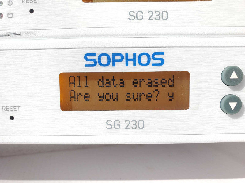 Sophos SG 230 Security Appliance Firewall, Factory Reset _