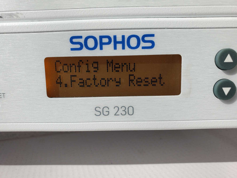 Sophos SG 230 Security Appliance Firewall, Factory Reset _
