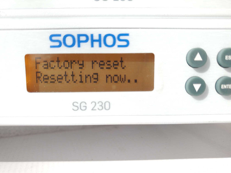 Sophos SG 230 Security Appliance Firewall, Factory Reset _