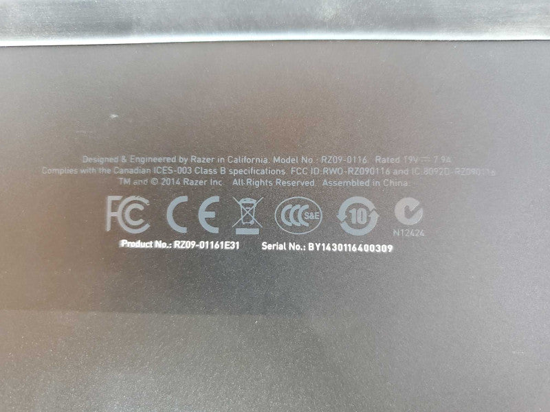 Razer RZ09 Core i7-4702HQ @ 2.2 GHz 8GB DDR3 250GB SSD GTX 870M 3GB *AS IS* (