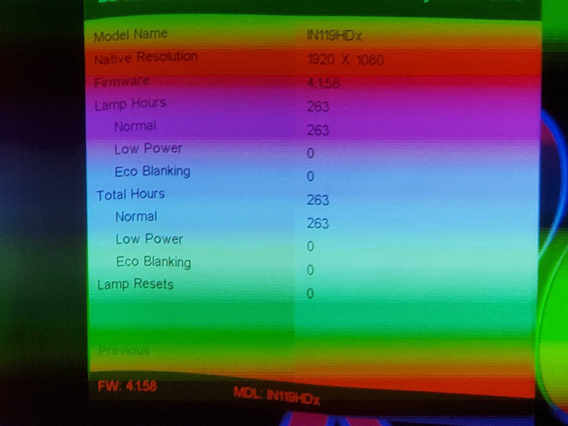 InFocus IN119HDx Projector, 263 Lamp Hours |