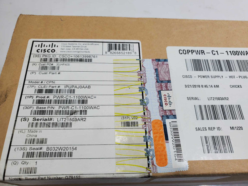 Cisco PWR-C1-1100WAC Power Supply for 3850 Series Switch _ Open-box