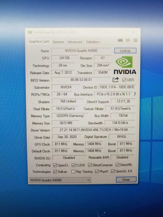 NVIDIA Quadro K4000 3GB GDDR5 HP 713381-001 ~