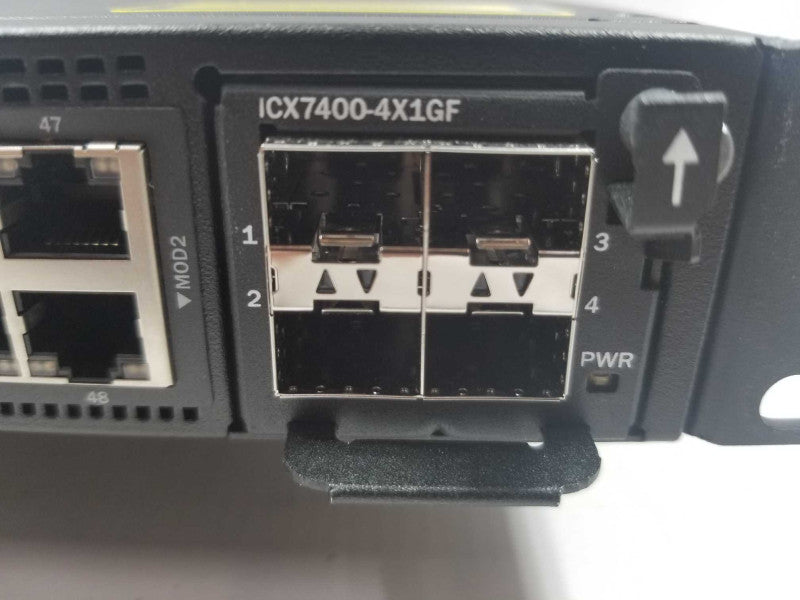BROCADE ICX7450-48 48-PORT GigE Switch dual PSU icx7400-4x1gf (2) icx7400-4x10 ~