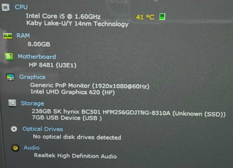HP Envy Core i5-8250U @ 1.6 GHz 8GB Ram 250GB SSD *Touchscreen* [Read] (