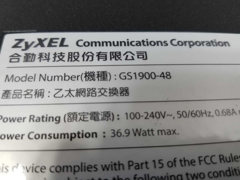 Zyxel GS1900-48 48-Port Smart Gigabit Switch ~