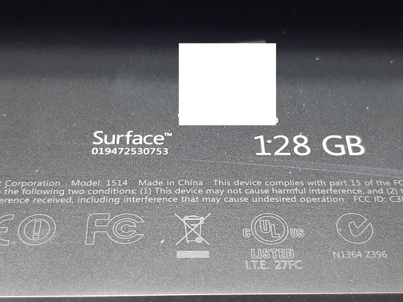 Surface Pro 1 1514 i5-3317U @ 1.7GHz 4GB RAM 128GB Flash w/Keyboard  +