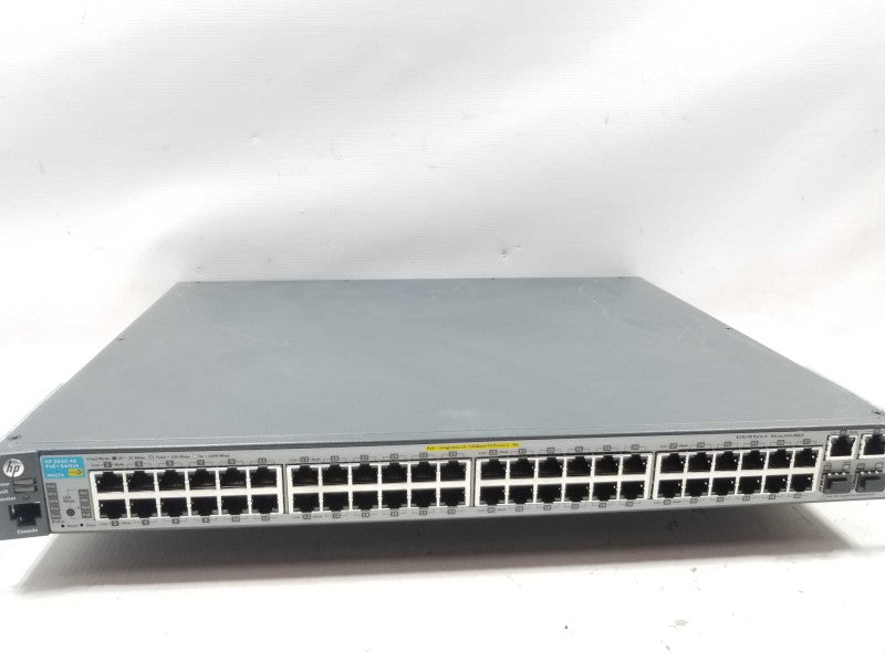 HP J9627A 48 Port Gigabit PoE+ Managed Ethernet Switch, FCTY RESET ~