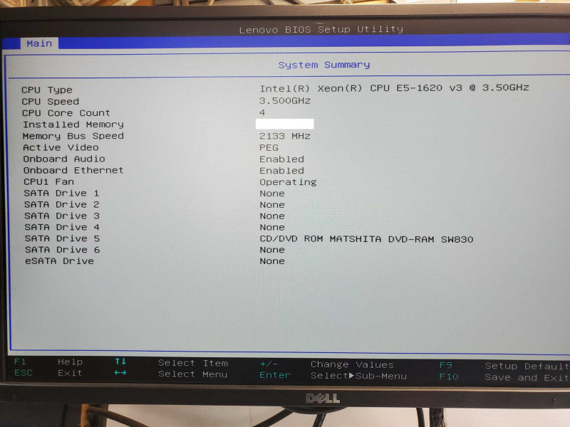 Lenovo ThinkStation P500, Xeon E5-1620v3 3.5GHz, 0GB DDR4, NVS315 GPU _