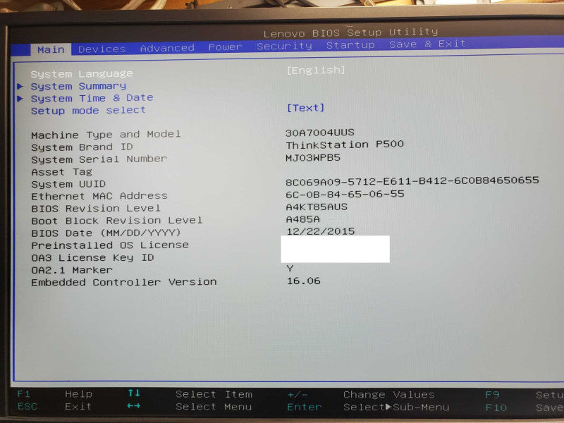Lenovo ThinkStation P500, Xeon E5-1607v3 3.1GHz, NVS315 GPU, No RAM/PSU _