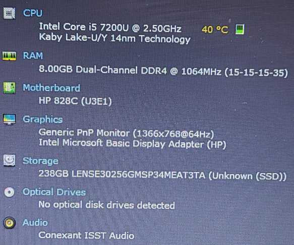 HP EliteBook 840 G4 i5-7200U 2.5GHz 8GB RAM 256Gb SSD 14\\" $