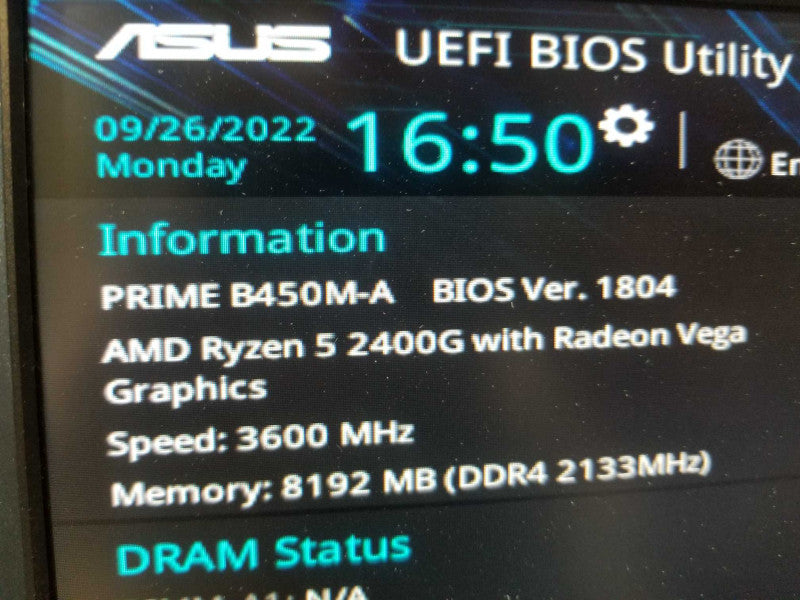 Black Box PC, Asus PRIME B450M-A AMD Ryzen 5 PRO 2400G 3.6GHz QC/8GB DDR4. ~