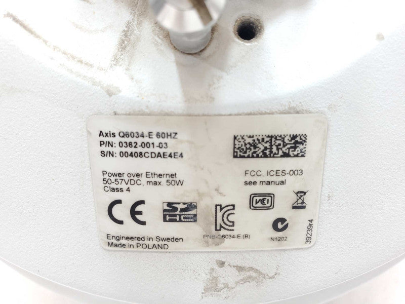 Axis Q6034-E 60 Hz 0362-001-03 Dome Network Camera AS IS _