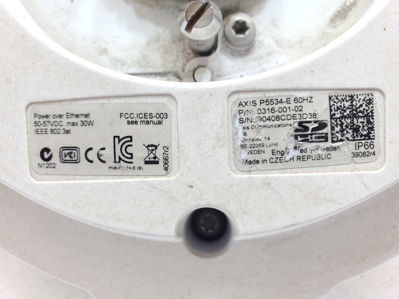 Axis P5534-E 60 Hz 0316-001-02 Dome Network Camera AS IS _