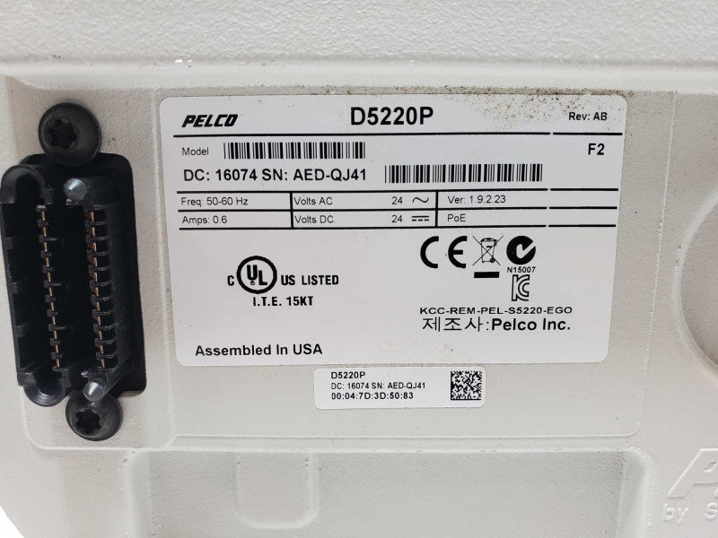 PELCO B5-PG-E SPECTRA HD BACK BOX with D5220P 16074 Dome Camera, AS-IS _