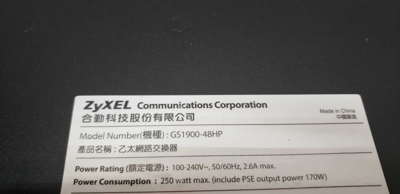 Zyxel GS1900-48HP 48-port GbE Smart Managed Switch / GbE Uplink #