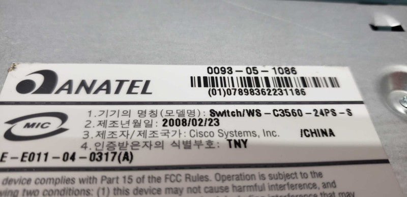 Cisco WS-C3560-24PS-S  24 10/100 PoE + 2 SFP switch / factory reset #