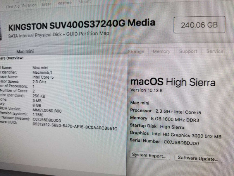 Mac mini - M.2011 A1347, i5-2415M 2.3GHz/8GB, intel HD 3000, 256GB SSD ~