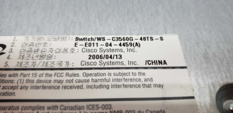 CISCO WS-3560G-48TS-S 48x gigabit 4x sfp enterprise switch / factory reset #