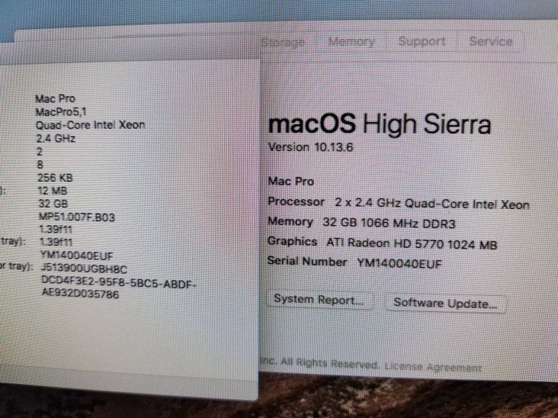 Mac Pro - M.2010 A1289, 2x Xeon 2.4GHz QC/32GB, 2x Radeon HD 5770, NO HDDs ~