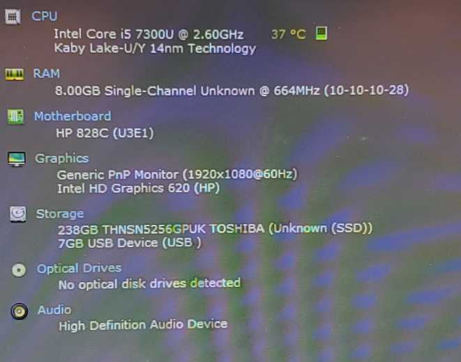 HP EliteBook 840 G4 Core i5-7300U @ 2.6 GHz 8GB DDR4 250GB SSD ***READ*** (