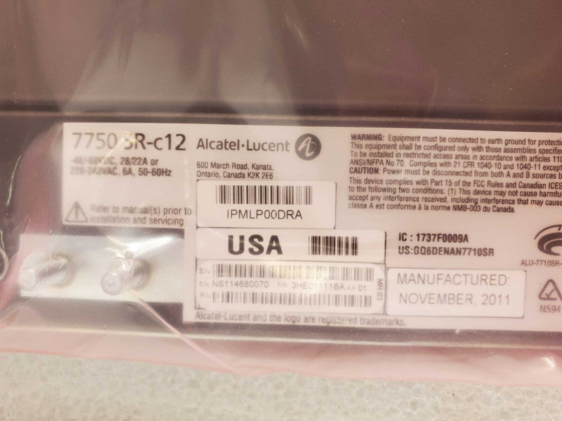 Alcatel CH-BN-7750 SR-C12 Chassis bundle 3HE01016BA, New Open-Box _