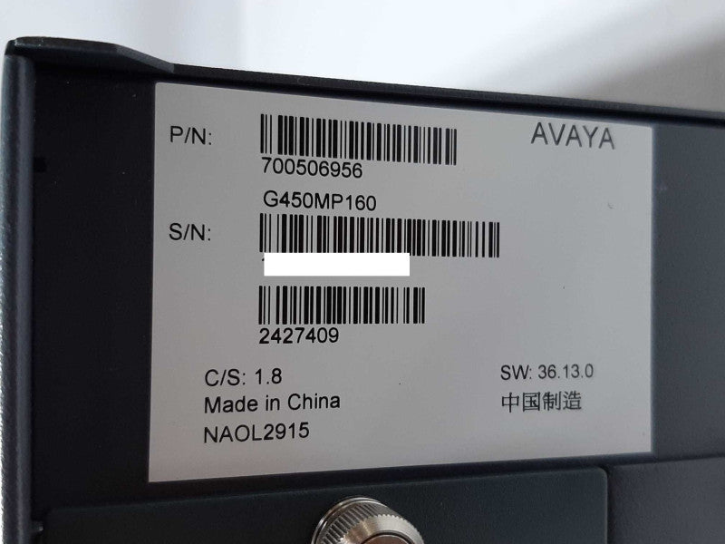 AVAYA G450 Media Gateway Processor G450MP160 w/ MB450 +