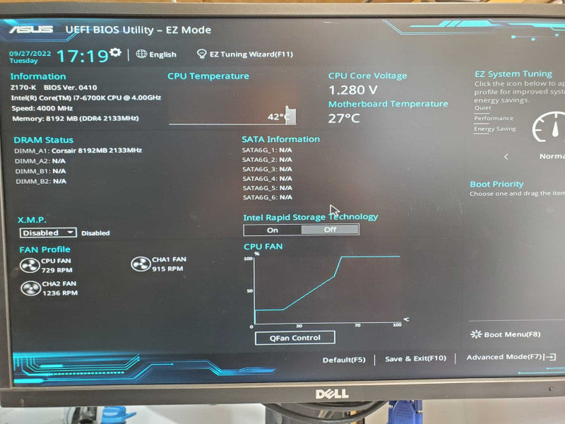 Custom/Asus PC, Core I7-6700K 4.0GHz, 8GB DDR4, No HDD/Caddies, 660W PSU _