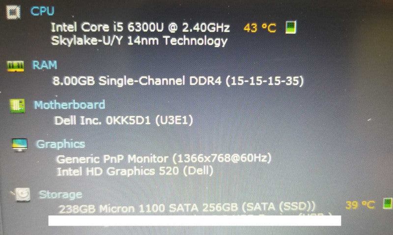 Dell Latitude 7280 12.6\\" Laptop i5-6300U 2.4GHz/8GB DDR4, 256GB SSD ~
