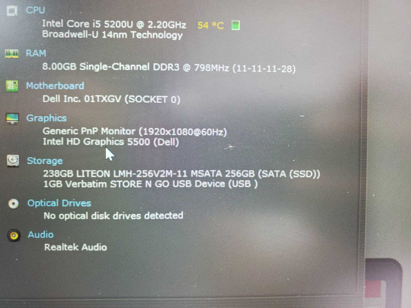 Dell Latitude E7450, Core I5-5200 2.2GHz, 8GB RAM, 256GB SSD _