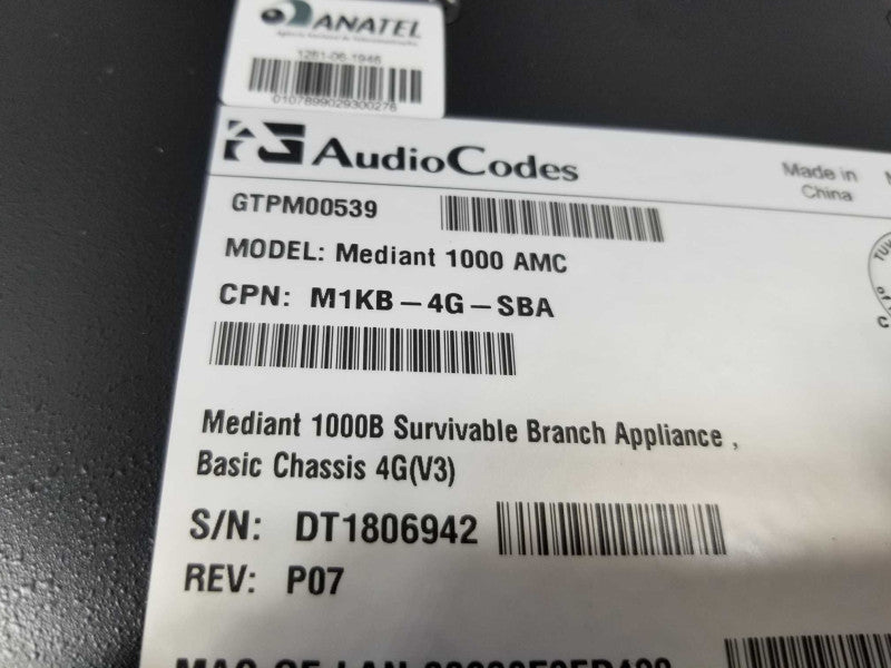 Audio Codes MEDIANT 1000 Session Border Controller VOIP Media Gateway ~