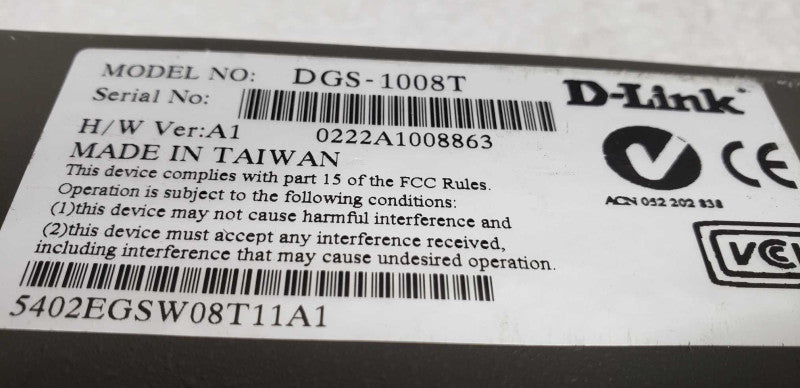 D-Link DGS-1008T Gigabit Switch / see notes #